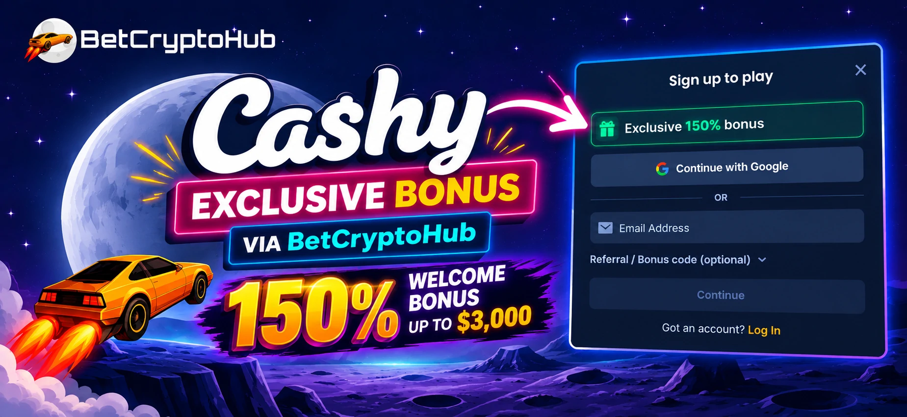 Cashy Welcome Bonus 150%