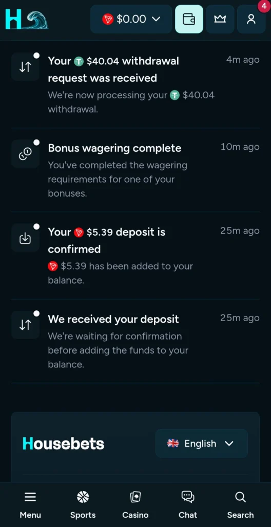 notification Housebets