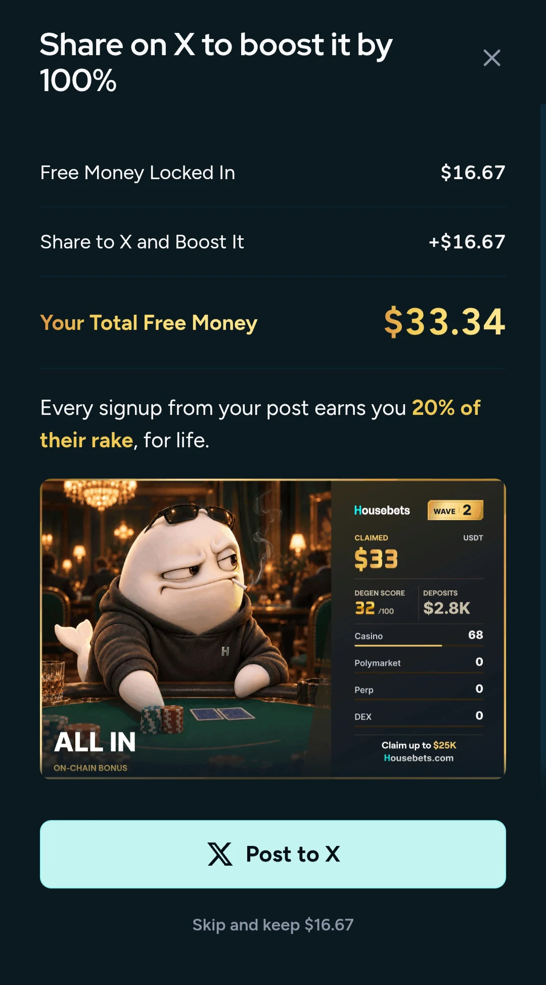 social double housebets free money